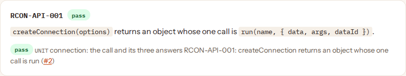 Screenshot captured by a test of CORE-SITE-006: a requirement and its tests