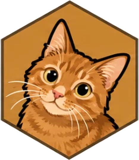 Orange, drawn as a hex sticker