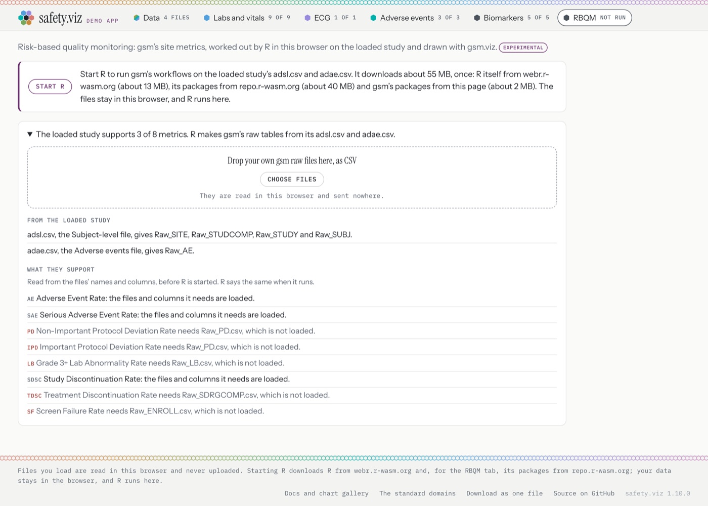 The RBQM tab with its file box open at desktop width